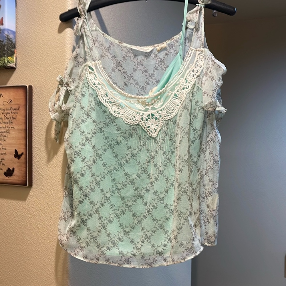 Denim & Supply Ralph Lauren cold shoulder chiffon blouse